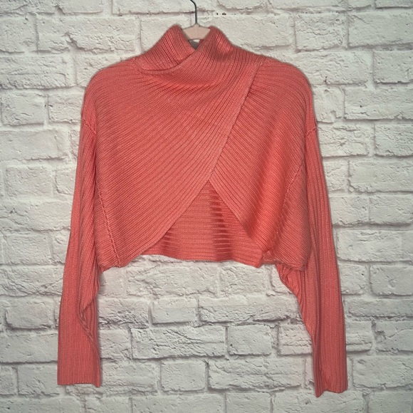 525 America Coral Ribbed Twist Shrug Sweater NWT - Picture 5 of 13
